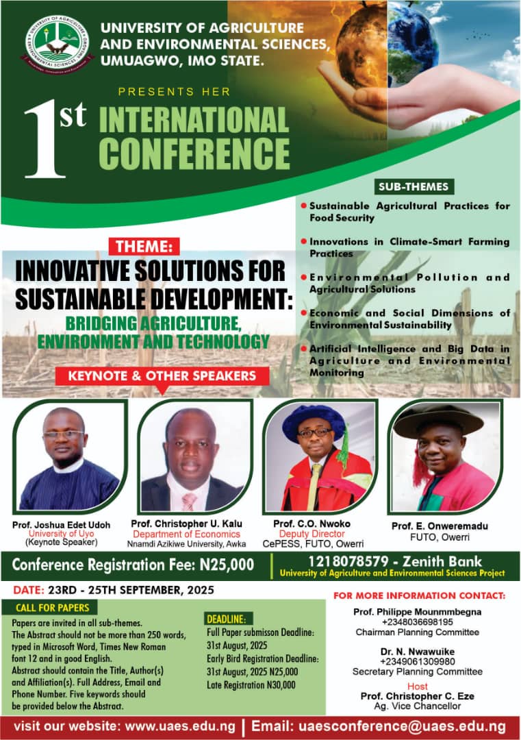 UAES INTERNATIONAL CONFERENCE PROGRAMME OF EVENT 